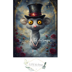 Funny Animal mit Hat Decoupage Papier. Seidenpapier