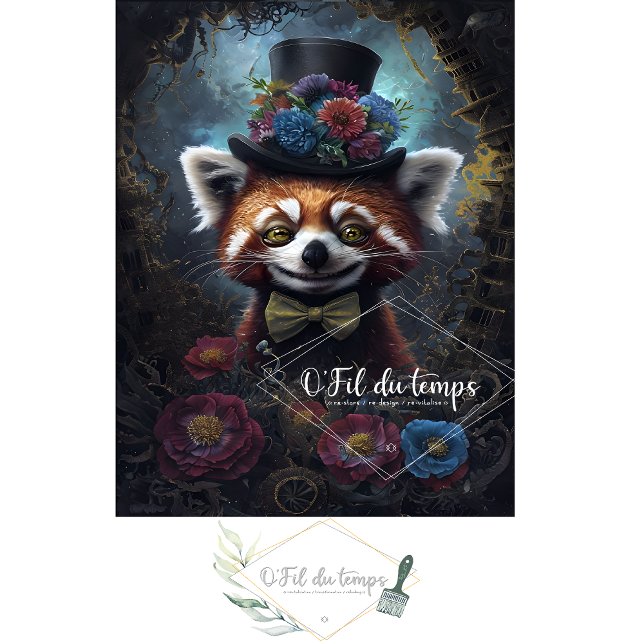 Funny Animal mit Hat Decoupage Papier. Seidenpapier (Von Creator hochgeladen)