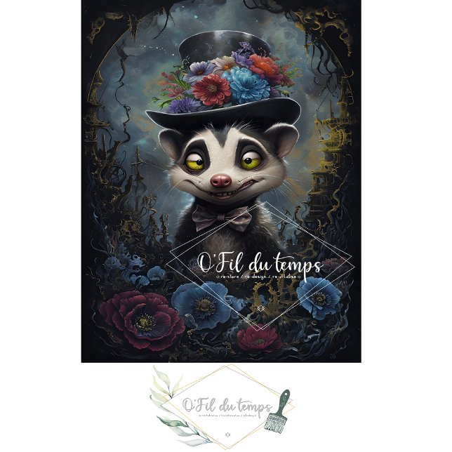 Funny Animal mit Hat Decoupage Papier. Seidenpapier (Von Creator hochgeladen)