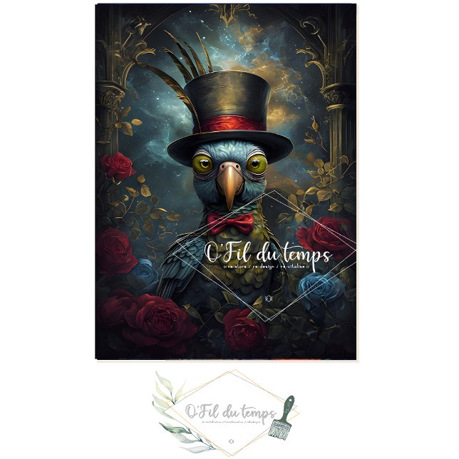 Funny Animal mit Hat Decoupage Papier. Seidenpapier (Von Creator hochgeladen)