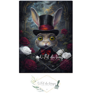 Funny Animal mit Hat Decoupage Papier. Seidenpapier