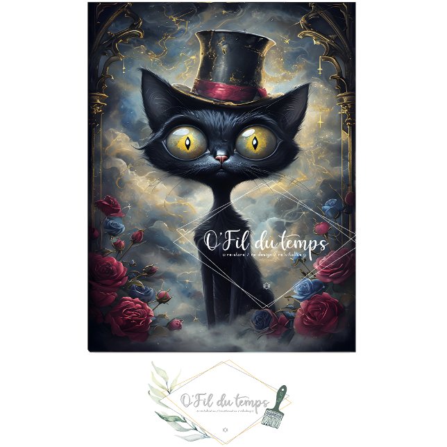 Funny Animal mit Hat Decoupage Papier. Seidenpapier (Von Creator hochgeladen)