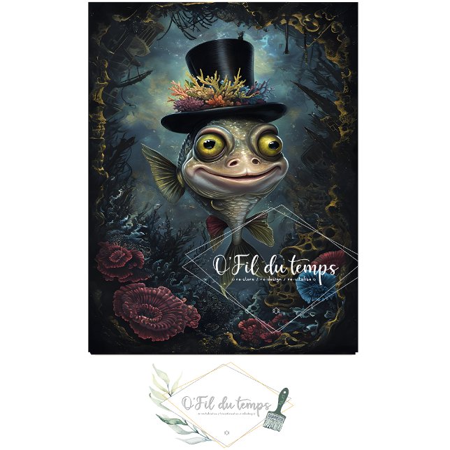 Funny Animal mit Hat Decoupage Papier. Seidenpapier (Von Creator hochgeladen)