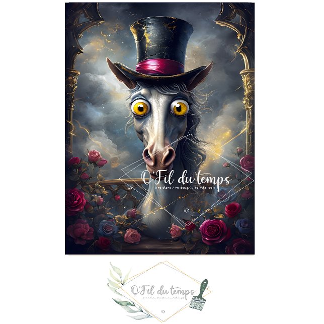 Funny Animal mit Hat Decoupage Papier. Seidenpapier (Von Creator hochgeladen)