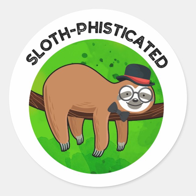 Funny Animal Slot Pun Runder Aufkleber (Vorderseite)