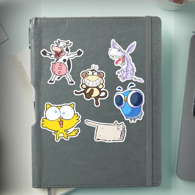 Funny Animal vinyl Sticker Pack Silly Cartoons (Créateur téléchargé)