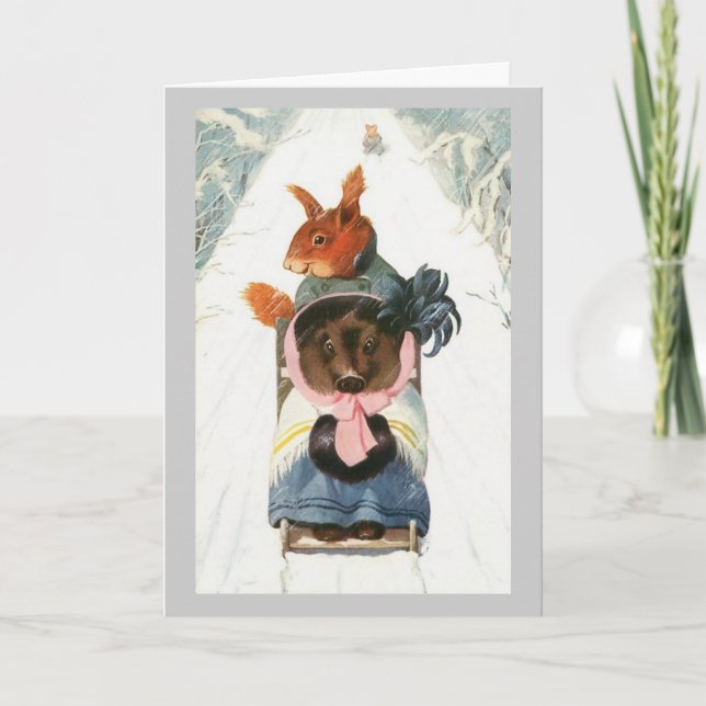 Funny Animals Go Rodelbahn - Weihnachten (Vorderseite)