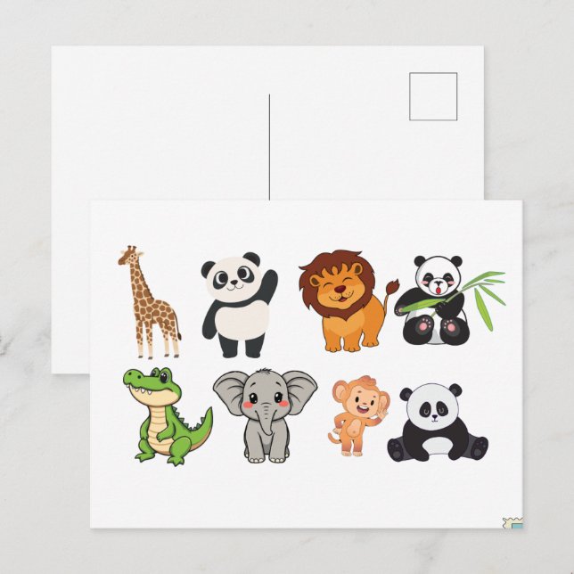 FUNNY ANIMALS POSTCARD POSTKARTE (Vorne/Hinten)