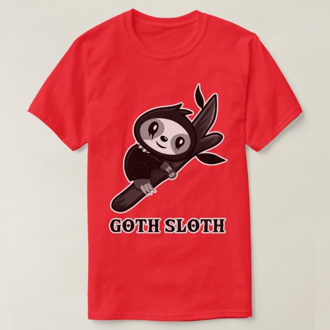 Funny Animals Sloth Goth Sloth T-Shirt (Design vorne)