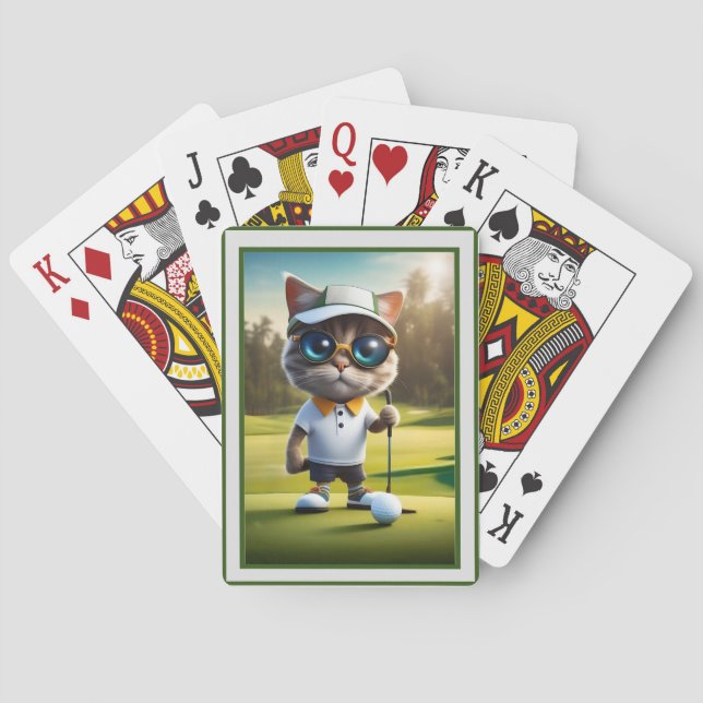 Funny Animated Cat Golf Player, Spielkarten (Rückseite)