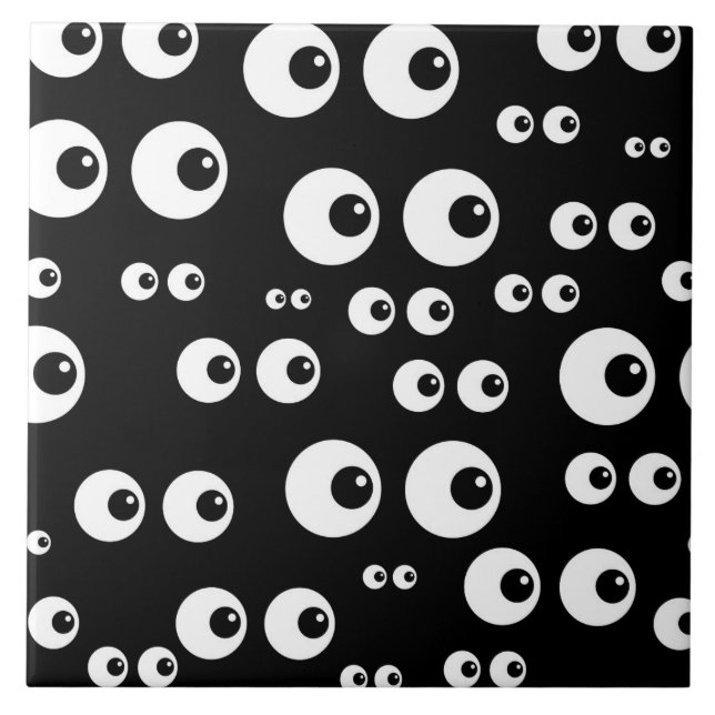 Funny Animated Eyeballs Fliese (Vorderseite)