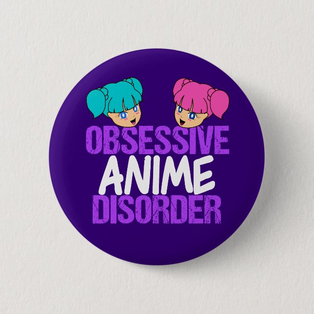 Funny Anime besessen Button (Vorderseite)