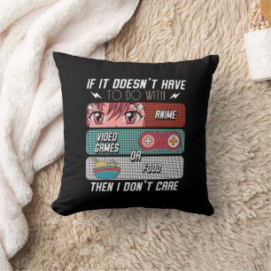 Funny Anime Fans Food and Video Games Lover Gesche Kissen