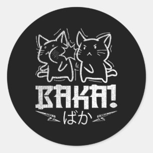Funny Anime Manga Otaku Baka Rabbit Slap Meme Runder Aufkleber