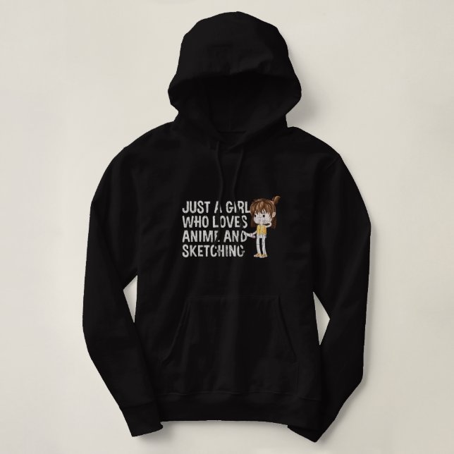 Funny Anime Sketching Design für Mädchen und Fraue Hoodie (Design vorne)