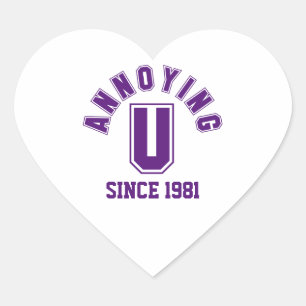 Funny Annoying You Stickers, Lila Herz-Aufkleber