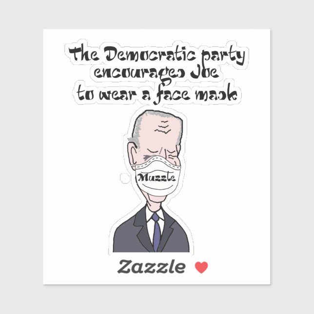 Funny anti Joe Biden mit Maskenpolitik Aufkleber (Blatt)