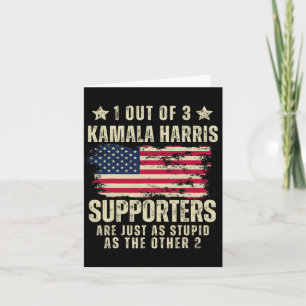 Funny Anti Kamala Harris Stupid Joke American Flag Karte