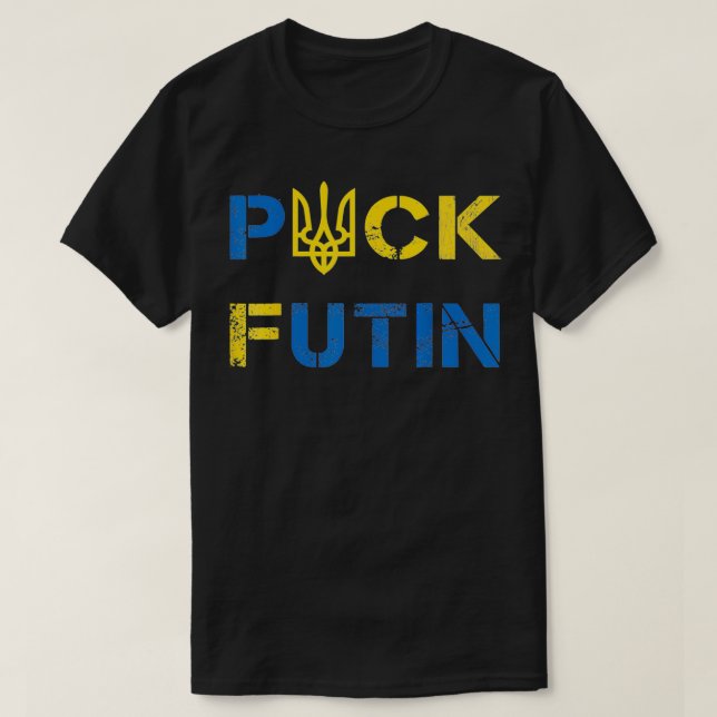 Funny Anti putin Meme Ich stehe mit Ukraine T-Shirt (Design vorne)