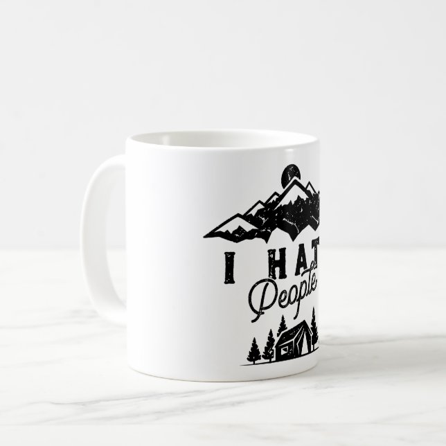 Funny Anti-Social Camping Ich Hasse Menschen Kaffeetasse (Vorderseite Links)