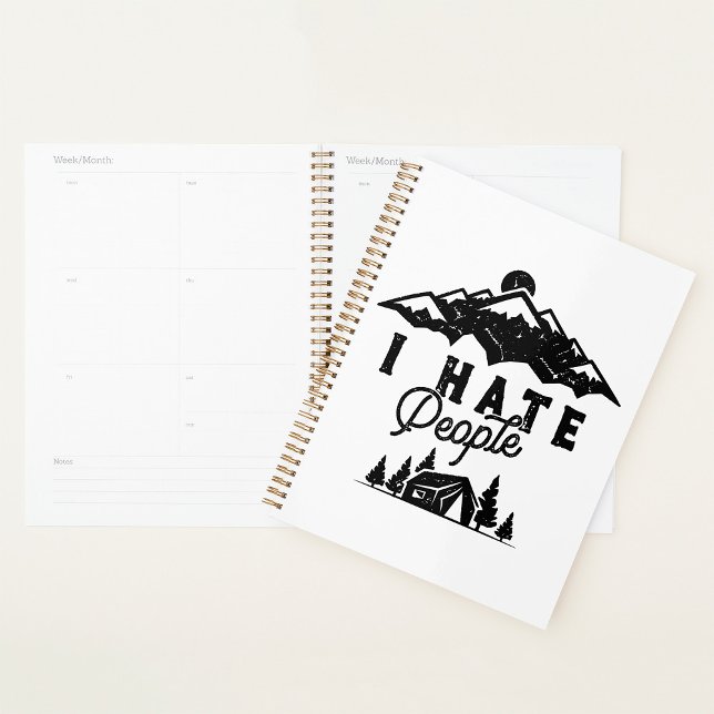 Funny Anti-Social Camping Ich Hasse Menschen Planer (Von Creator hochgeladen)