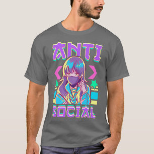 Funny Anti Social Vaporwave Anime Girl Japanisch a T-Shirt