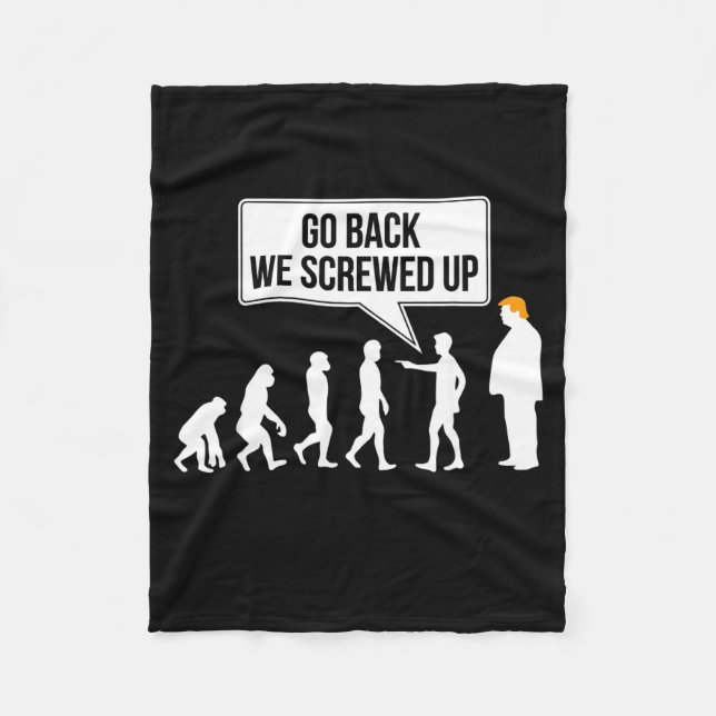 Funny Anti-trump Evolution Litical Humor  Fleecedecke (Vorderseite)