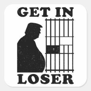 Funny Anti Trump für das Gefängnis Quadratischer Aufkleber