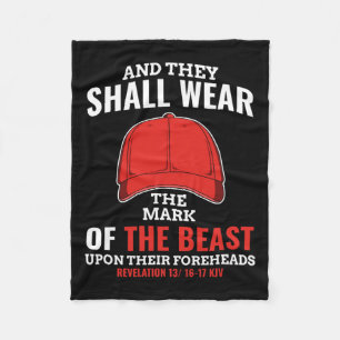 Funny Anti Trump Mark der Bestie Red Hat Liberal Fleecedecke