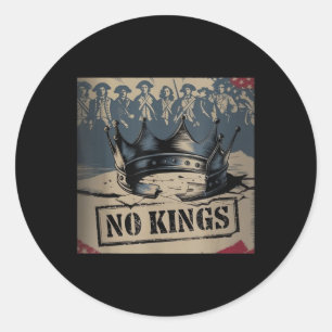 Funny Anti Trump, No Kings, Anti-Faschismus, Polit Runder Aufkleber