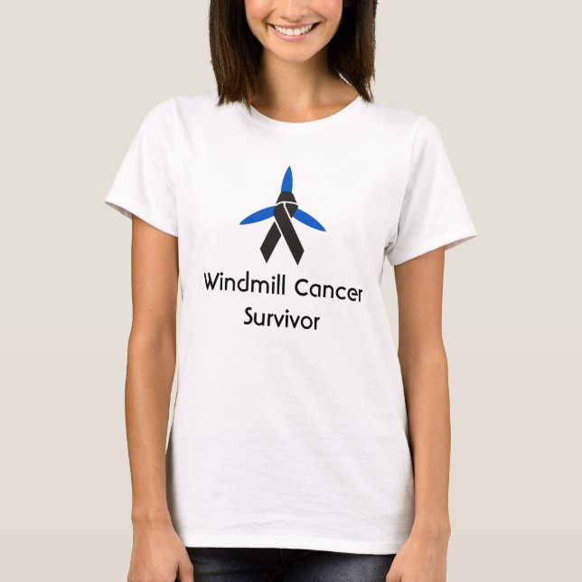 Funny Anti Trump Spaß, Windmill Cancer Survivor T-Shirt (Vorderseite)