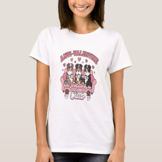 Funny Anti  Valentine Club Design for Women T-Shirt