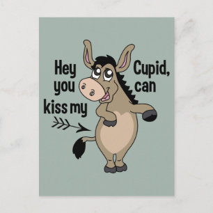 Funny Anti-Valentine Donkey carte postale