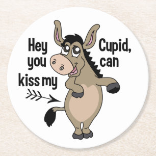 Funny Anti-Valentine Donkey Untersetzer