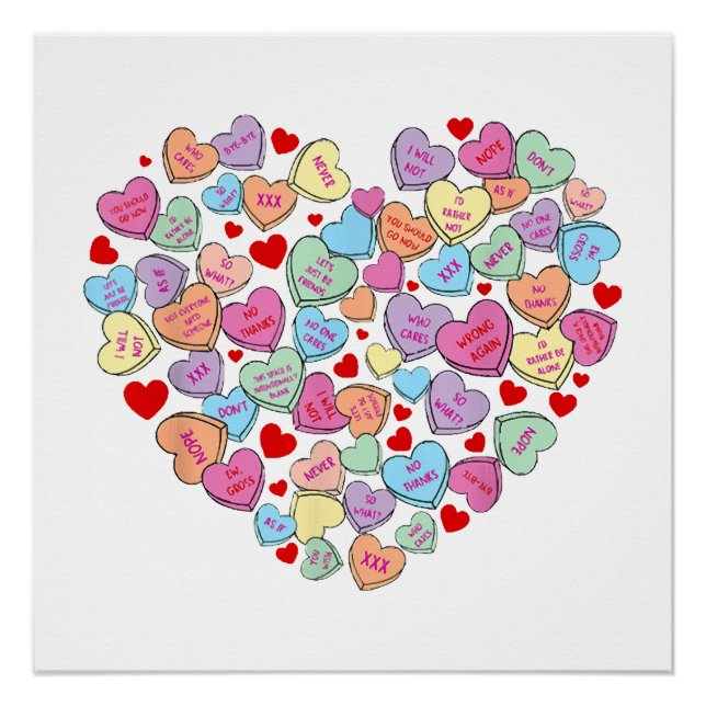 Funny Anti Valentinstag Poster (Vorderseite)