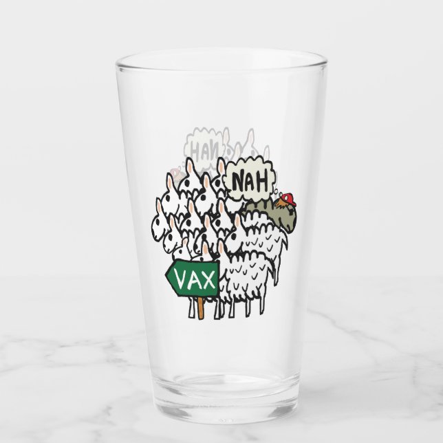 Funny Anti Vax Sheep Glas (Vorderseite)