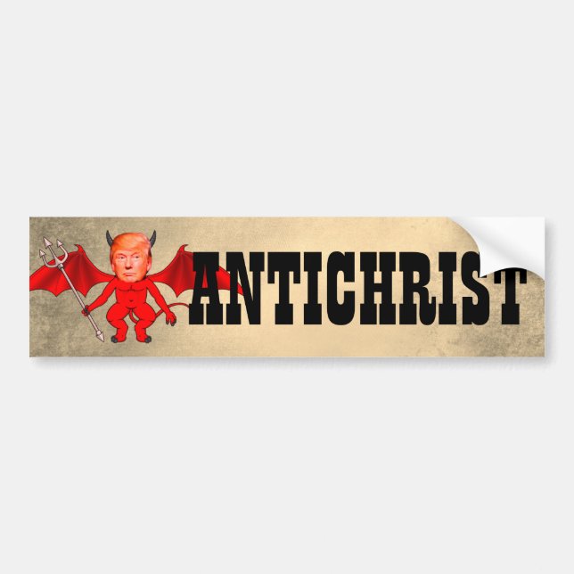Funny "Antichrist" Trump als Teufel Autoaufkleber (Vorne)
