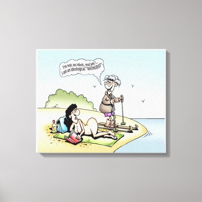 Funny "Antinudist" Canvas Print Leinwanddruck (Vorderseite)
