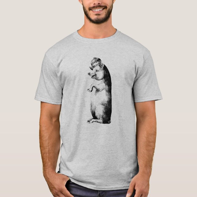 Funny Antique Crownpig T-Shirt (Vorderseite)