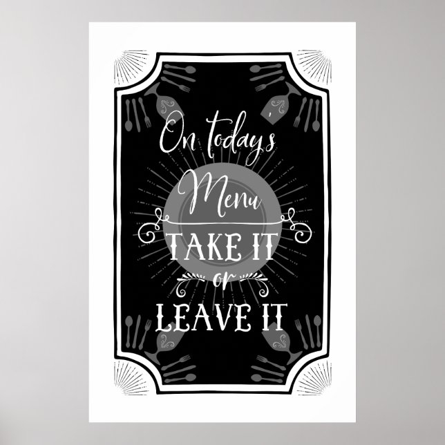 Funny Antique Kitchen Zeichen Poster (Vorne)