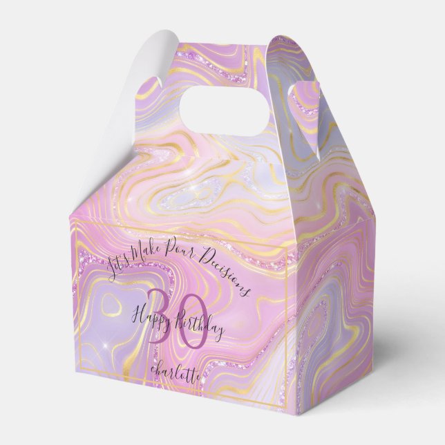 Funny any Age Pink Gold Glitzer Agate Geode Geschenkschachtel (Vorderseite)