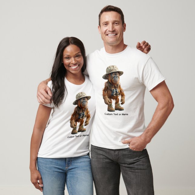Funny Ape Hiking Explorer Meme T-Shirt - Custom (Unisexe)