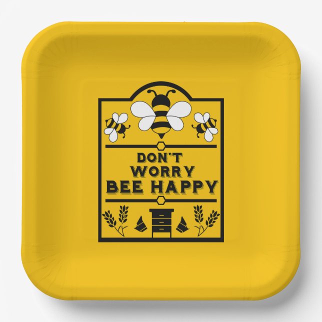 Funny Apiary Honey Bauer Pappteller (Vorderseite)