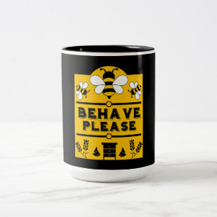 Funny Apiary Honey Bauer Zweifarbige Tasse