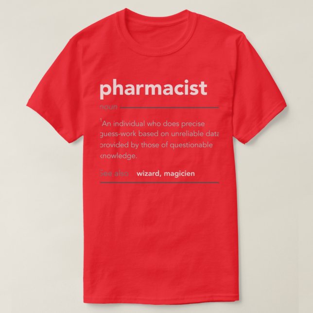Funny Apotheker Gift Funny Definition Job Cool Ph T-Shirt (Design vorne)