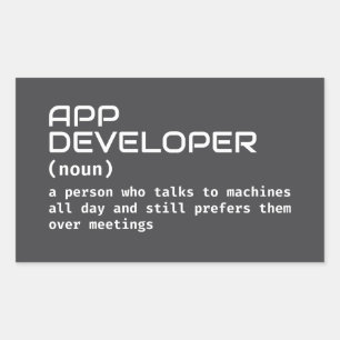 Funny App Developer Definition Rechteckiger Aufkleber