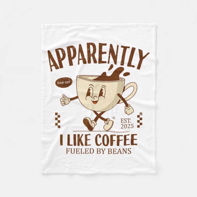 Funny Apparently, I Like Coffee Barista  Fleecedecke (Vorderseite)