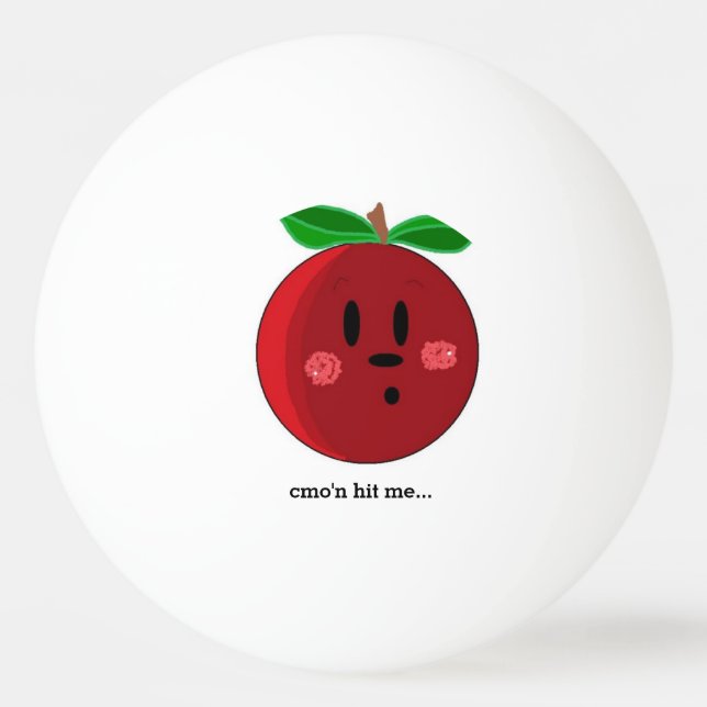 Funny Apple Gesicht mit Sprichwort Tischtennisball (Vorderseite)