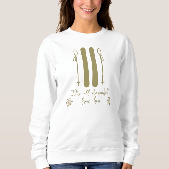 Funny Apres Ski Bridesmaid Bachelorette Sweatshirt (Vorderseite)