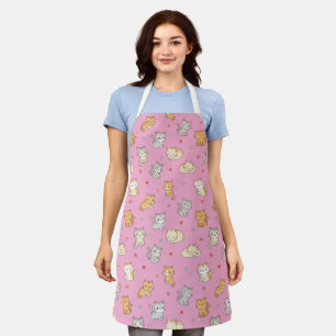 Funny Apron für Katze Lover Kawaii Cat Pattern Schürze